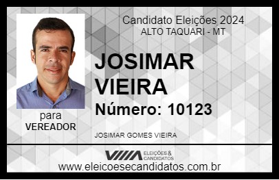 Candidato JOSIMAR VIEIRA 2024 - ALTO TAQUARI - Eleições