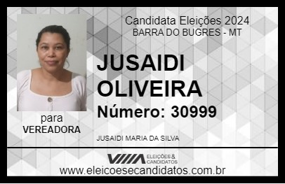 Candidato JUSAIDI OLIVEIRA 2024 - BARRA DO BUGRES - Eleições