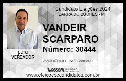 Candidato VANDEIR SCARPARO 2024 - BARRA DO BUGRES - Eleições