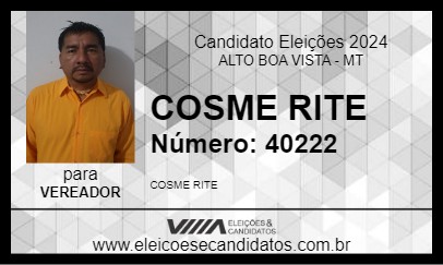 Candidato COSME RITE 2024 - ALTO BOA VISTA - Eleições