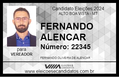 Candidato FERNANDO ALENCAR 2024 - ALTO BOA VISTA - Eleições