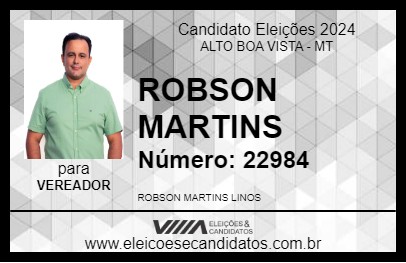 Candidato ROBSON MARTINS 2024 - ALTO BOA VISTA - Eleições