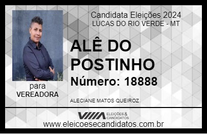 Candidato ALÊ DO POSTINHO 2024 - LUCAS DO RIO VERDE - Eleições