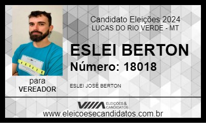 Candidato ESLEI BERTON 2024 - LUCAS DO RIO VERDE - Eleições