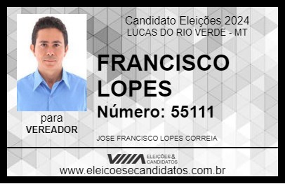 Candidato FRANCISCO LOPES 2024 - LUCAS DO RIO VERDE - Eleições