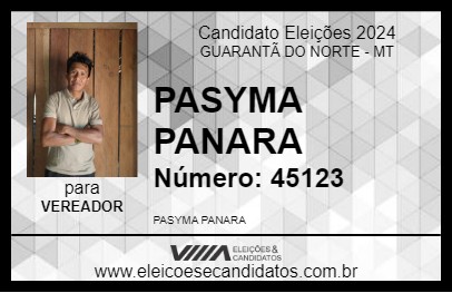 Candidato PASYMA PANARA 2024 - GUARANTÃ DO NORTE - Eleições