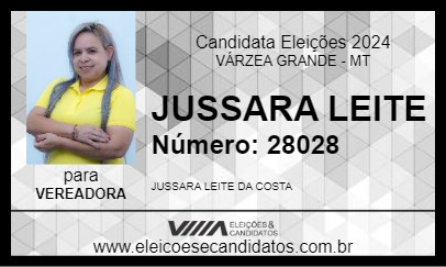 Candidato JUSSARA LEITE 2024 - VÁRZEA GRANDE - Eleições