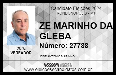 Candidato ZE MARINHO DA GLEBA 2024 - RONDONÓPOLIS - Eleições