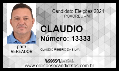 Candidato CLAUDIO 2024 - POXORÉU - Eleições