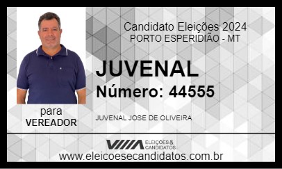 Candidato JUVENAL 2024 - PORTO ESPERIDIÃO - Eleições