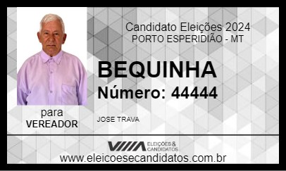 Candidato BEQUINHA 2024 - PORTO ESPERIDIÃO - Eleições