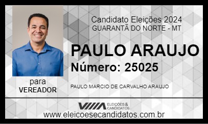 Candidato PAULO ARAUJO 2024 - GUARANTÃ DO NORTE - Eleições