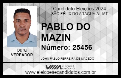 Candidato PABLO DO MAZIN 2024 - SÃO FÉLIX DO ARAGUAIA - Eleições