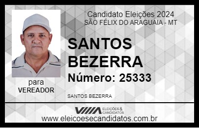 Candidato SANTOS BEZERRA 2024 - SÃO FÉLIX DO ARAGUAIA - Eleições