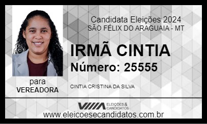 Candidato IRMÃ CINTIA 2024 - SÃO FÉLIX DO ARAGUAIA - Eleições