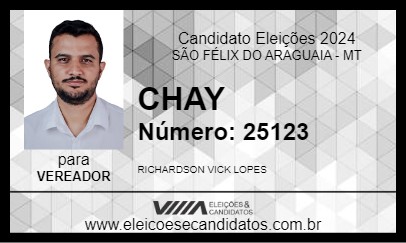 Candidato CHAY 2024 - SÃO FÉLIX DO ARAGUAIA - Eleições