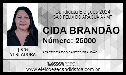 Candidato CIDA BRANDÃO 2024 - SÃO FÉLIX DO ARAGUAIA - Eleições