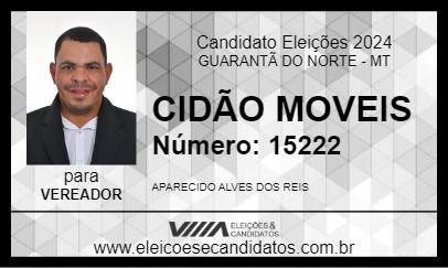 Candidato CIDÃO MOVEIS  2024 - GUARANTÃ DO NORTE - Eleições