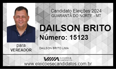 Candidato DAILSON BRITO  2024 - GUARANTÃ DO NORTE - Eleições