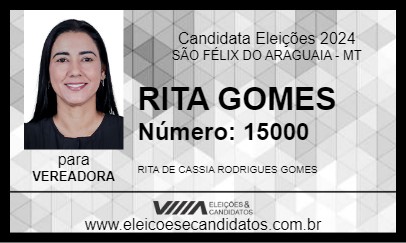 Candidato RITA GOMES 2024 - SÃO FÉLIX DO ARAGUAIA - Eleições