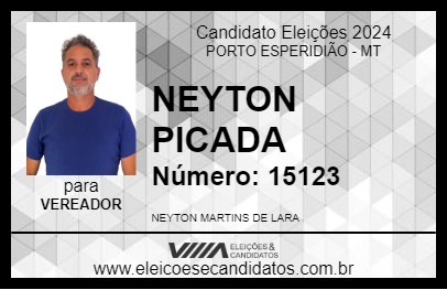 Candidato NEYTON PICADA 2024 - PORTO ESPERIDIÃO - Eleições