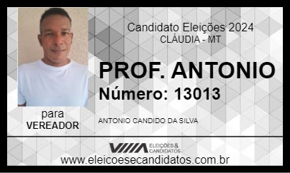 Candidato PROF. ANTONIO 2024 - CLÁUDIA - Eleições