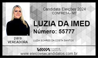 Candidato LUZIA DA IMED 2024 - CONFRESA - Eleições