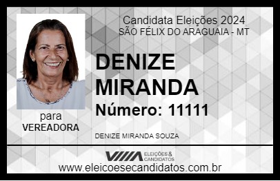 Candidato DENIZE MIRANDA 2024 - SÃO FÉLIX DO ARAGUAIA - Eleições