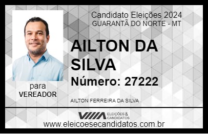 Candidato AILTON DA SILVA  2024 - GUARANTÃ DO NORTE - Eleições