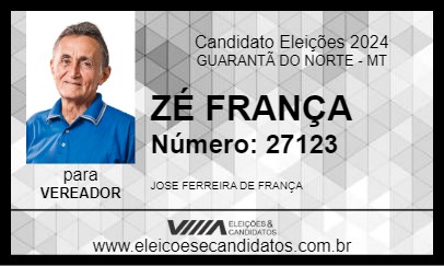 Candidato ZÉ FRANÇA 2024 - GUARANTÃ DO NORTE - Eleições