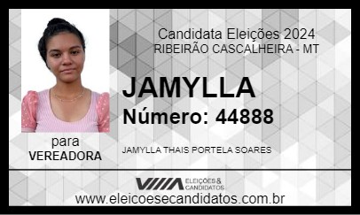 Candidato JAMYLLA 2024 - RIBEIRÃO CASCALHEIRA - Eleições