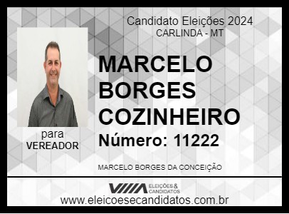 Candidato MARCELO BORGES COZINHEIRO 2024 - CARLINDA - Eleições