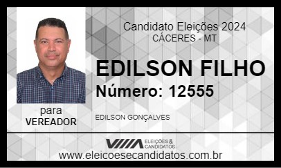 Candidato EDILSON FILHO 2024 - CÁCERES - Eleições