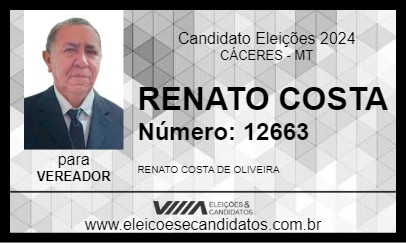 Candidato RENATO COSTA 2024 - CÁCERES - Eleições