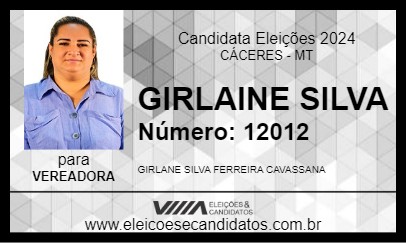 Candidato GIRLANE SILVA 2024 - CÁCERES - Eleições