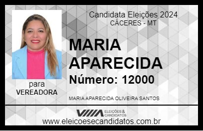 Candidato MARIA APARECIDA 2024 - CÁCERES - Eleições