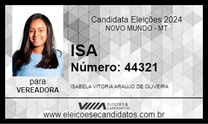 Candidato ISA 2024 - NOVO MUNDO - Eleições