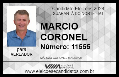 Candidato MARCIO CORONEL 2024 - GUARANTÃ DO NORTE - Eleições