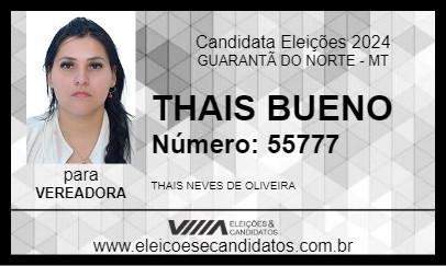 Candidato THAIS BUENO 2024 - GUARANTÃ DO NORTE - Eleições