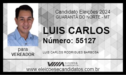 Candidato LUIS CARLOS 2024 - GUARANTÃ DO NORTE - Eleições