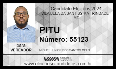 Candidato PITU 2024 - VILA BELA DA SANTÍSSIMA TRINDADE - Eleições