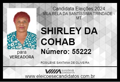 Candidato SHIRLEY DA COHAB 2024 - VILA BELA DA SANTÍSSIMA TRINDADE - Eleições