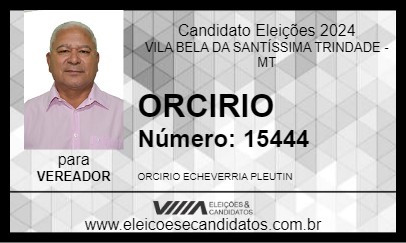 Candidato ORCIRIO 2024 - VILA BELA DA SANTÍSSIMA TRINDADE - Eleições