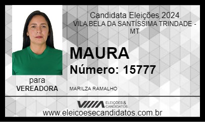 Candidato MAURA 2024 - VILA BELA DA SANTÍSSIMA TRINDADE - Eleições