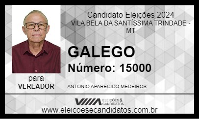 Candidato GALEGO 2024 - VILA BELA DA SANTÍSSIMA TRINDADE - Eleições