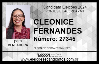 Candidato CLEONICE FERNANDES 2024 - PONTES E LACERDA - Eleições