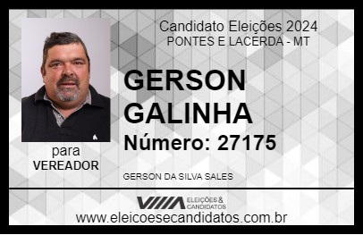 Candidato GERSON GALINHA 2024 - PONTES E LACERDA - Eleições