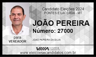 Candidato JOÃO PEREIRA 2024 - PONTES E LACERDA - Eleições