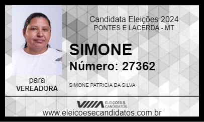 Candidato SIMONE  2024 - PONTES E LACERDA - Eleições