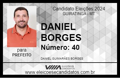 Candidato DANIEL BORGES 2024 - GUIRATINGA - Eleições